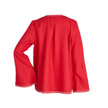 Load image into Gallery viewer, RED LONG SLEEVE SHIRT WITH TIE CLOSURES
