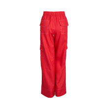 Load image into Gallery viewer, RED CARGO LINEN PANTS
