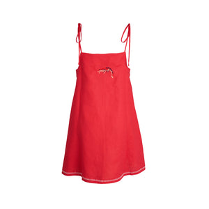 RED CHLAMYS DRESS
